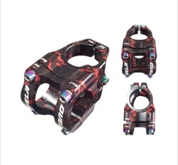 Ovela Bisiklet Gidon Boğazı 31.8mm Siyah-Kırmızı Desenli - 2