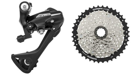 Shimano Acera RD-M3020 8 Vites Arka Aktarıcı+CS-HG400 11-40T 8 Vites Kaset Ruble Seti - 1