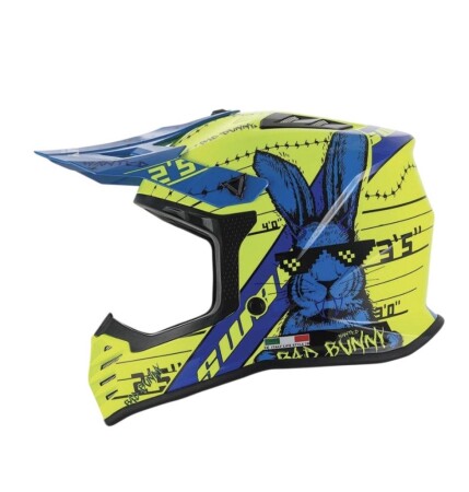 Sway Bunny Full Face Tam Korumalı Kask (53-54cm) Sarı - Mavi - 1
