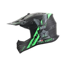 Sway Bunny Full Face Tam Korumalı Kask (53-54cm) Siyah- Yeşil
