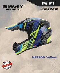 Sway Meteor Full Face Tam Korumalı Kask (XL/61-62cm) Sarı - Mavi - 2