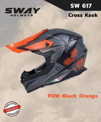 Sway Pow Full Face Tam Korumalı Kask (L/59-60cm) Siyah - Turuncu - 2